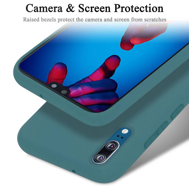 Cadorabo Hoesje geschikt voor Huawei P20 Case in LIQUID GROEN - Beschermhoes TPU silicone Cover