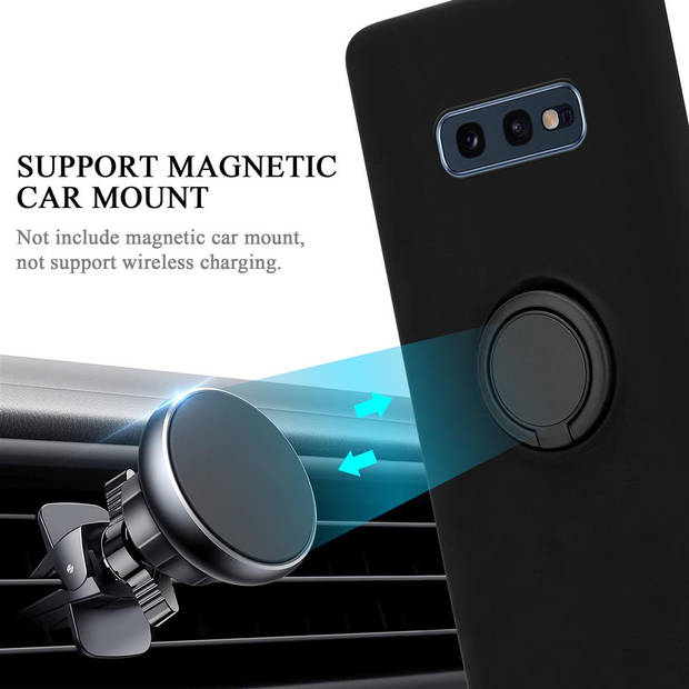 Cadorabo Hoesje geschikt voor Samsung Galaxy S10e in LIQUID ZWART - Beschermhoes van TPU silicone Case Cover met ring