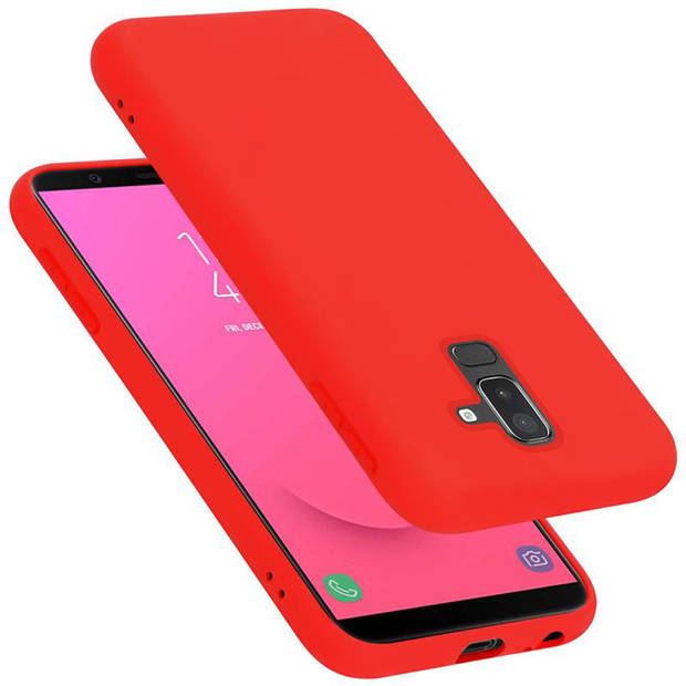 Cadorabo Hoesje geschikt voor Samsung Galaxy A6 PLUS 2018 Case in LIQUID ROOD - Beschermhoes TPU silicone Cover