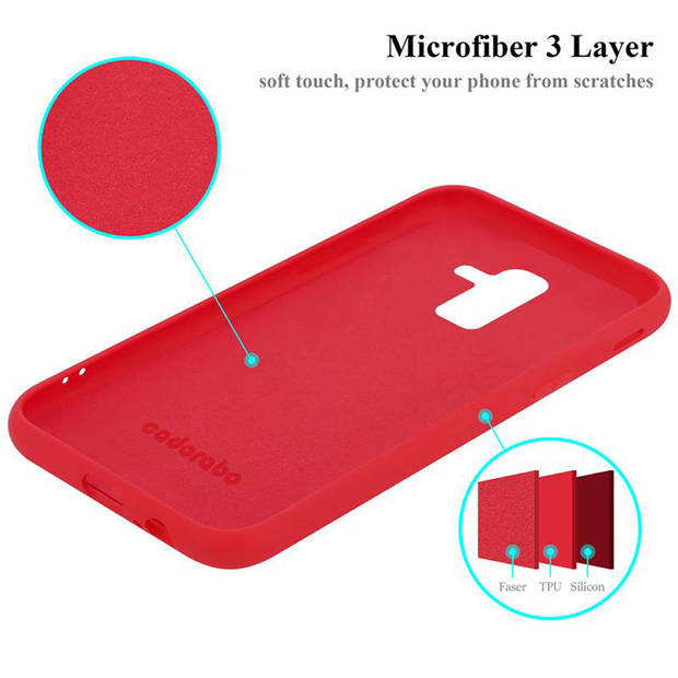 Cadorabo Hoesje geschikt voor Samsung Galaxy A6 PLUS 2018 Case in LIQUID ROOD - Beschermhoes TPU silicone Cover