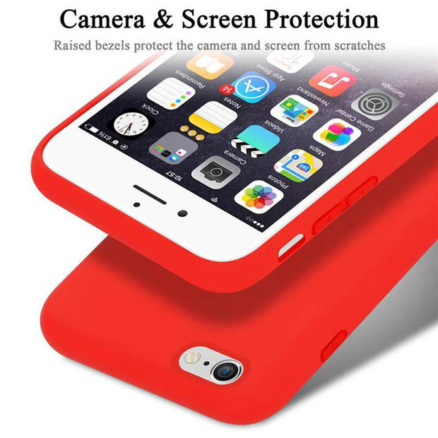 Cadorabo Hoesje geschikt voor Apple iPhone 6 / 6S Case in LIQUID ROOD - Beschermhoes TPU silicone Cover