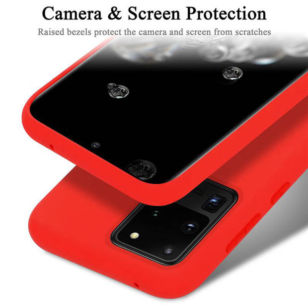 Cadorabo Hoesje geschikt voor Samsung Galaxy S20 ULTRA Case in LIQUID ROOD - Beschermhoes TPU silicone Cover