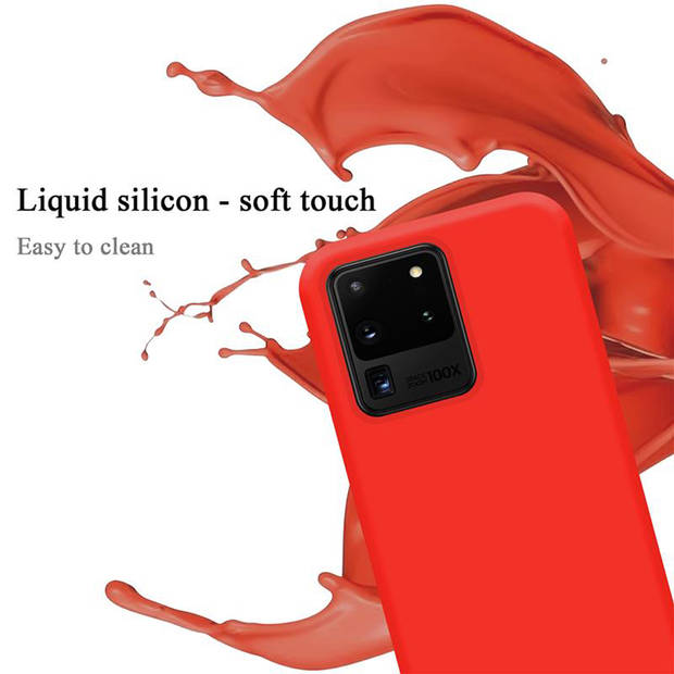 Cadorabo Hoesje geschikt voor Samsung Galaxy S20 ULTRA Case in LIQUID ROOD - Beschermhoes TPU silicone Cover