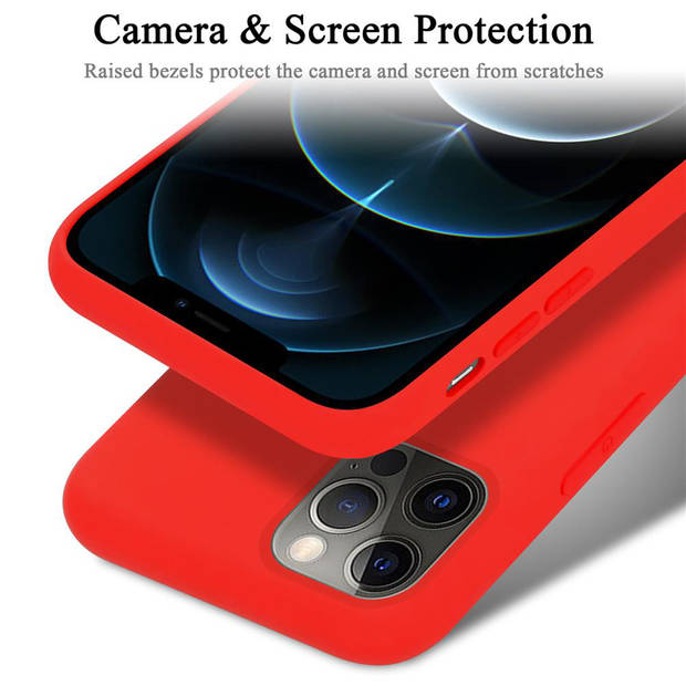 Cadorabo Hoesje geschikt voor Apple iPhone 12 PRO MAX Case in LIQUID ROOD - Beschermhoes TPU silicone Cover