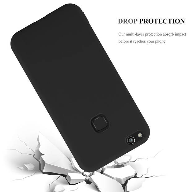 Cadorabo Hoesje geschikt voor Huawei P10 LITE in CANDY ZWART - Beschermhoes TPU silicone Case Cover