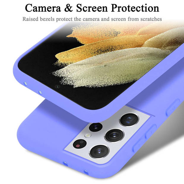 Cadorabo Hoesje geschikt voor Samsung Galaxy S21 ULTRA Case in LIQUID LICHT PAARS - Beschermhoes TPU silicone Cover