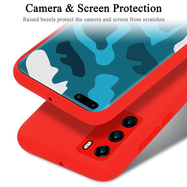 Cadorabo Hoesje geschikt voor Huawei P40 Case in LIQUID ROOD - Beschermhoes TPU silicone Cover