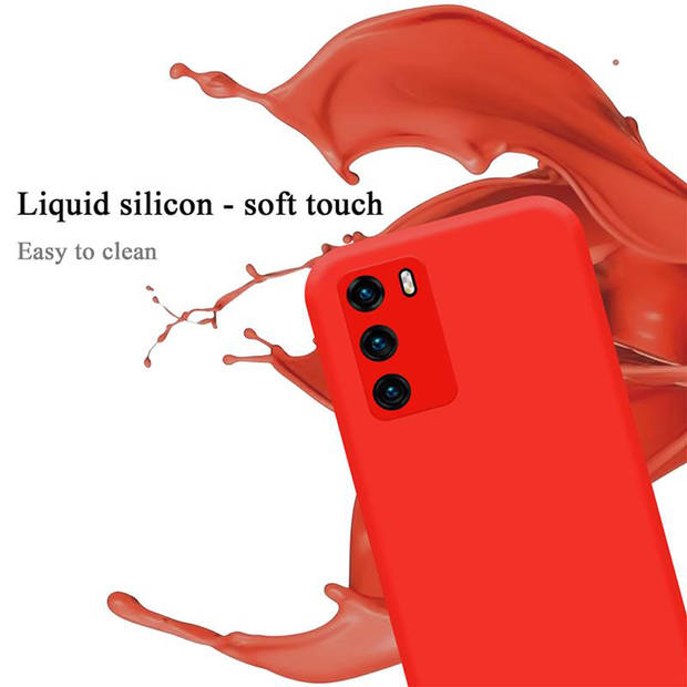 Cadorabo Hoesje geschikt voor Huawei P40 Case in LIQUID ROOD - Beschermhoes TPU silicone Cover