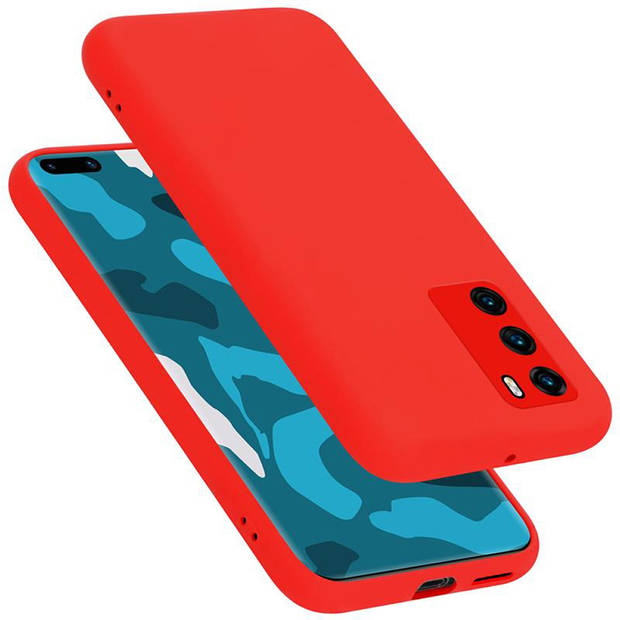 Cadorabo Hoesje geschikt voor Huawei P40 Case in LIQUID ROOD - Beschermhoes TPU silicone Cover