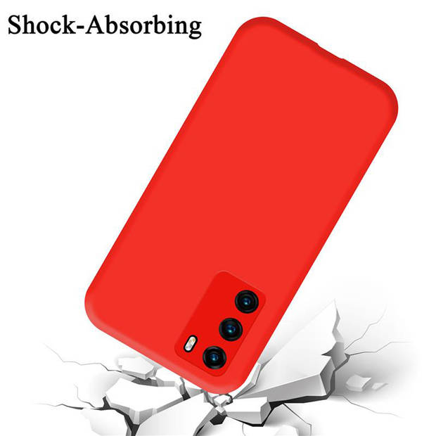 Cadorabo Hoesje geschikt voor Huawei P40 Case in LIQUID ROOD - Beschermhoes TPU silicone Cover