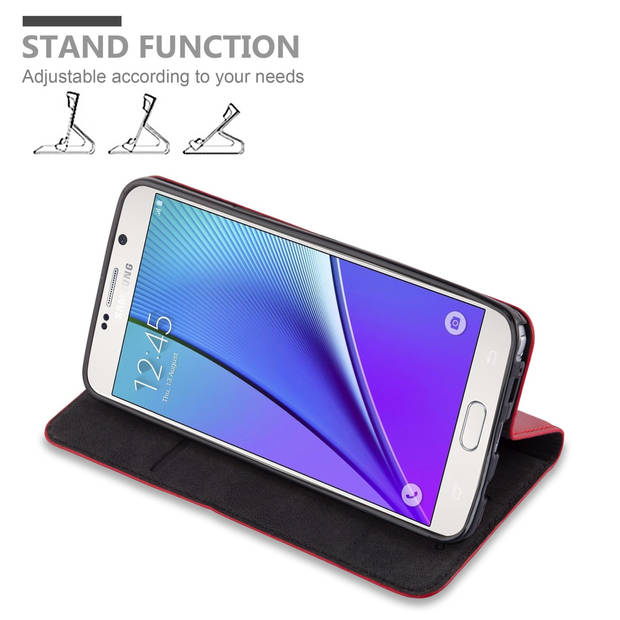 Cadorabo Hoesje geschikt voor Samsung Galaxy NOTE 5 in APPEL ROOD - Beschermhoes Case magnetische sluiting Cover