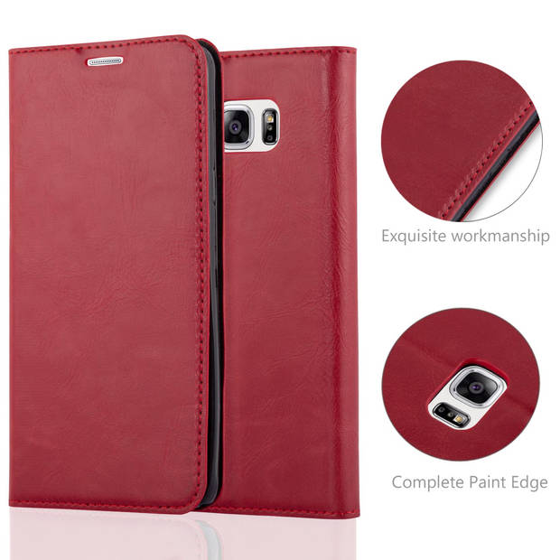 Cadorabo Hoesje geschikt voor Samsung Galaxy NOTE 5 in APPEL ROOD - Beschermhoes Case magnetische sluiting Cover