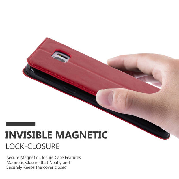 Cadorabo Hoesje geschikt voor Samsung Galaxy NOTE 5 in APPEL ROOD - Beschermhoes Case magnetische sluiting Cover