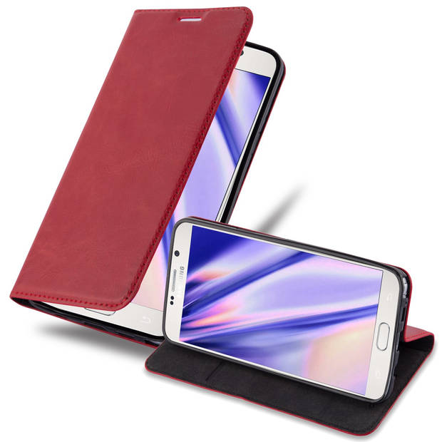 Cadorabo Hoesje geschikt voor Samsung Galaxy NOTE 5 in APPEL ROOD - Beschermhoes Case magnetische sluiting Cover