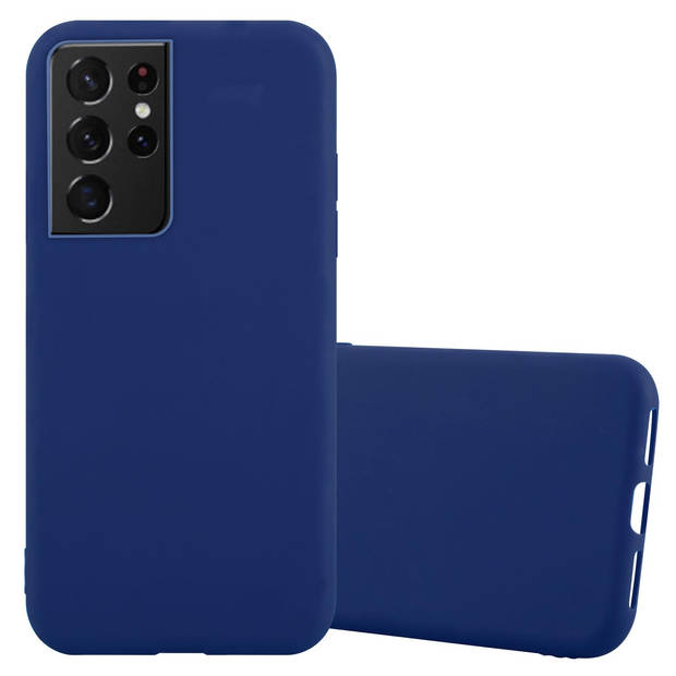 Cadorabo Hoesje geschikt voor Samsung Galaxy S21 ULTRA in CANDY DONKER BLAUW - Beschermhoes TPU silicone Case Cover