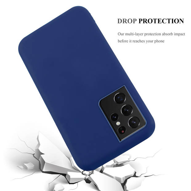 Cadorabo Hoesje geschikt voor Samsung Galaxy S21 ULTRA in CANDY DONKER BLAUW - Beschermhoes TPU silicone Case Cover