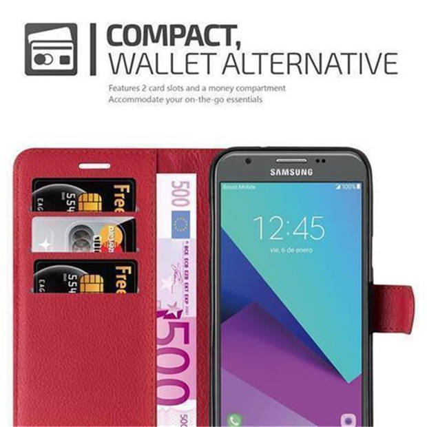 Cadorabo Hoesje geschikt voor Samsung Galaxy J5 2017 US Version in KARMIJN ROOD - Beschermhoes Cover magnetische