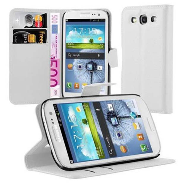 Cadorabo Hoesje geschikt voor Samsung Galaxy S3 / S3 NEO in ARCTISCH WIT - Beschermhoes Cover magnetische sluiting Case