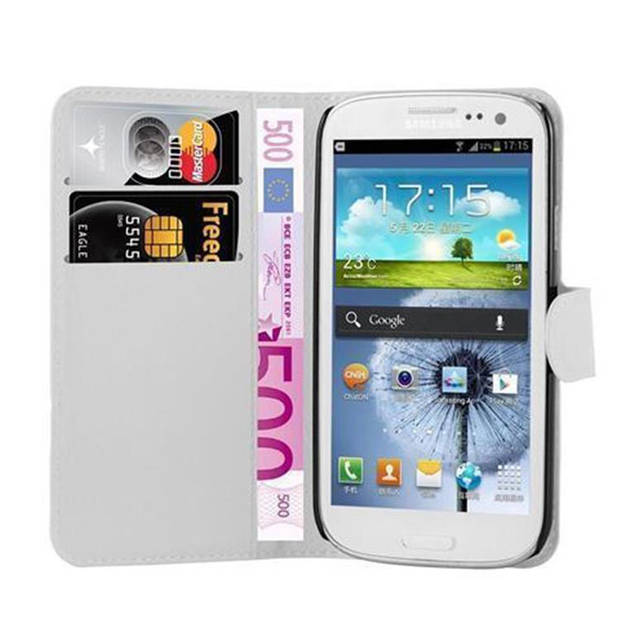 Cadorabo Hoesje geschikt voor Samsung Galaxy S3 / S3 NEO in ARCTISCH WIT - Beschermhoes Cover magnetische sluiting Case