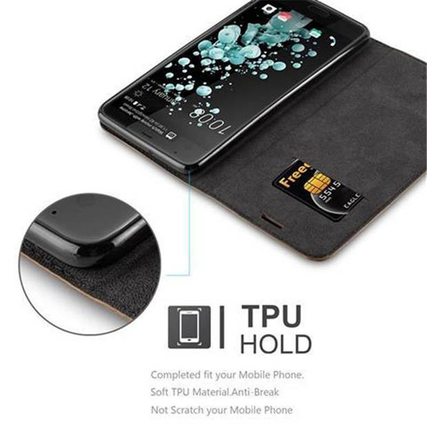 Cadorabo Hoesje geschikt voor HTC U ULTRA in KOFFIE BRUIN - Beschermhoes Case magnetische sluiting Cover