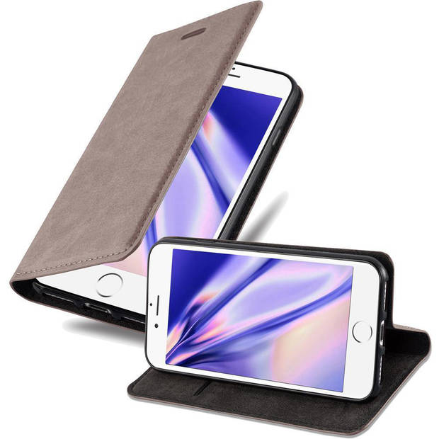 Cadorabo Hoesje geschikt voor Apple iPhone 7 / 7S / 8 / SE 2020 in KOFFIE BRUIN - Beschermhoes Case magnetische sluiting