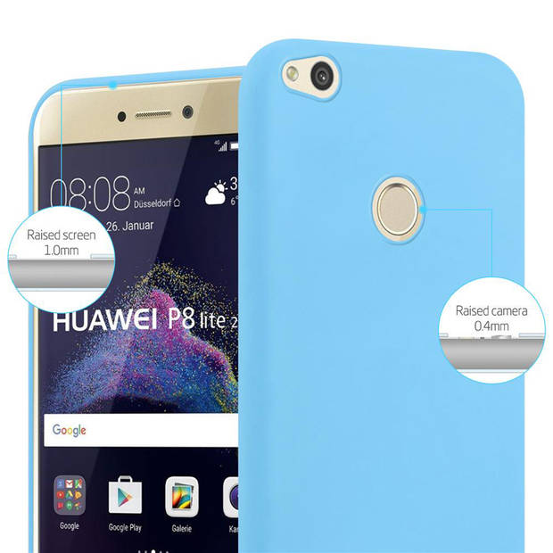 Cadorabo Hoesje geschikt voor Huawei P8 LITE 2017 / P9 LITE 2017 in CANDY BLAUW - Beschermhoes TPU silicone Case Cover