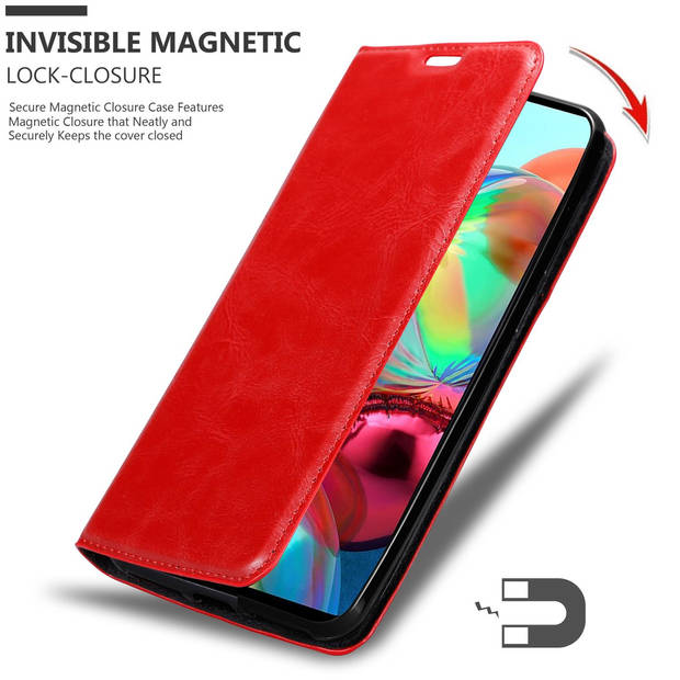 Cadorabo Hoesje geschikt voor Samsung Galaxy A72 4G / 5G in APPEL ROOD - Beschermhoes Case magnetische sluiting Cover