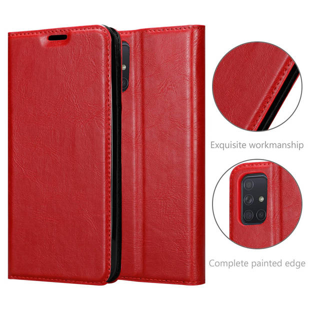 Cadorabo Hoesje geschikt voor Samsung Galaxy A72 4G / 5G in APPEL ROOD - Beschermhoes Case magnetische sluiting Cover