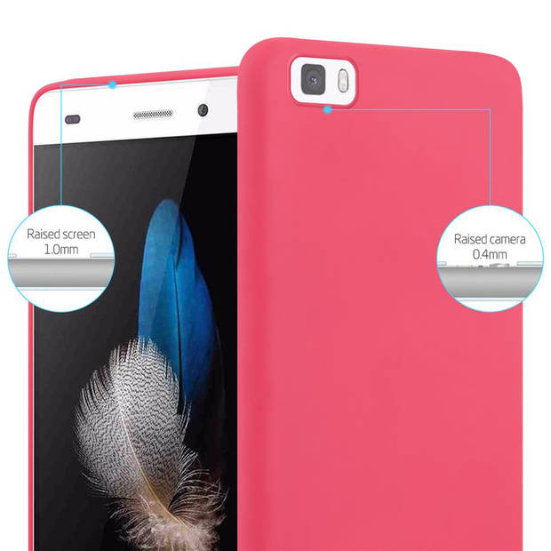 Cadorabo Hoesje geschikt voor Huawei P8 LITE 2015 in CANDY ROOD - Beschermhoes TPU silicone Case Cover