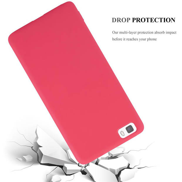 Cadorabo Hoesje geschikt voor Huawei P8 LITE 2015 in CANDY ROOD - Beschermhoes TPU silicone Case Cover