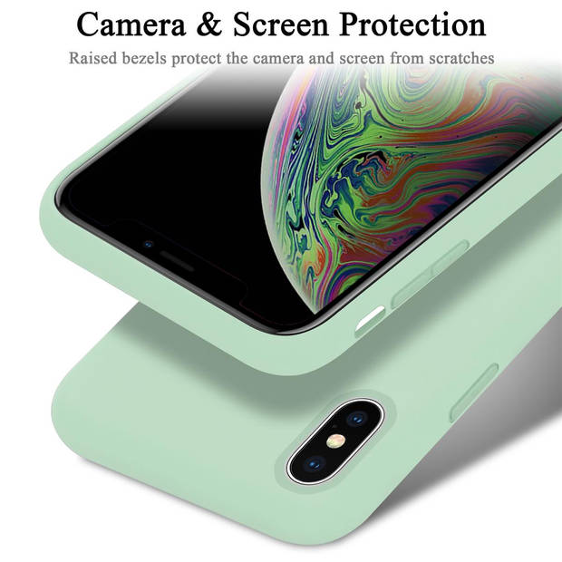 Cadorabo Hoesje geschikt voor Apple iPhone XS MAX Case in LIQUID LICHT GROEN - Beschermhoes TPU silicone Cover