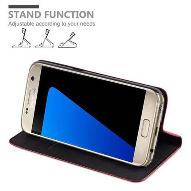 Cadorabo Hoesje geschikt voor Samsung Galaxy S7 in APPEL ROOD - Beschermhoes Case magnetische sluiting Cover