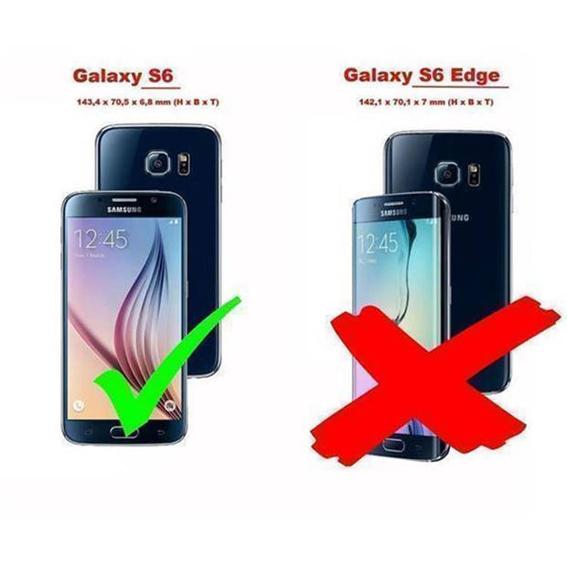 Cadorabo Hoesje geschikt voor Samsung Galaxy S6 in PASTEL BLAUW - Beschermhoes Cover magnetische sluiting Case
