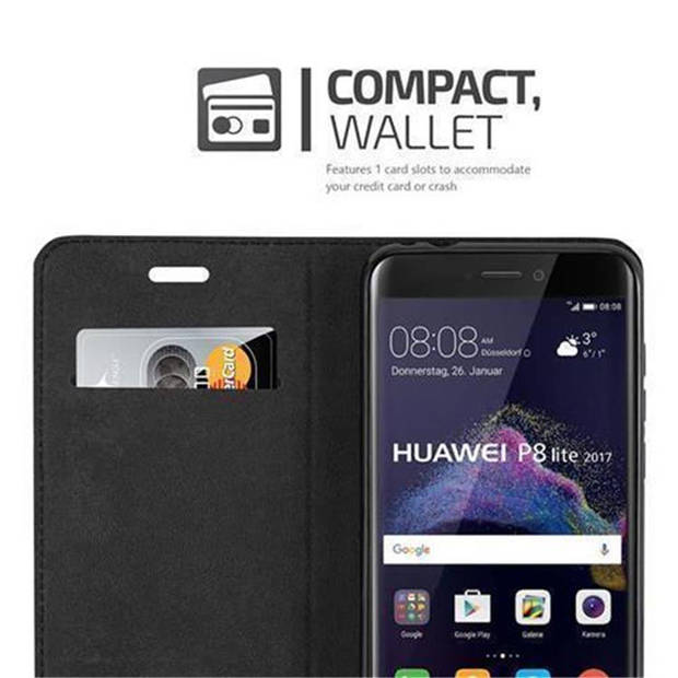 Cadorabo Hoesje geschikt voor Huawei P8 LITE 2017 / P9 LITE 2017 in BENZINE TURKOOIS - Beschermhoes Case magnetische