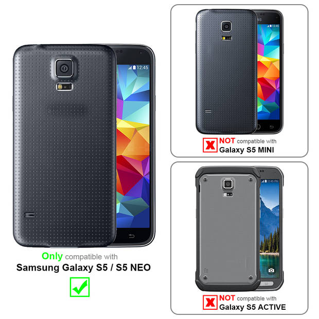 Cadorabo Hoesje geschikt voor Samsung Galaxy S5 / S5 NEO in KOFFIE BRUIN - Beschermhoes Case magnetische sluiting Cover