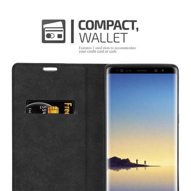 Cadorabo Hoesje geschikt voor Samsung Galaxy NOTE 8 in KOFFIE BRUIN - Beschermhoes Case magnetische sluiting Cover