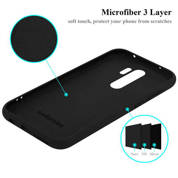 Cadorabo Hoesje geschikt voor Xiaomi RedMi NOTE 8 PRO Case in LIQUID ZWART - Beschermhoes TPU silicone Cover