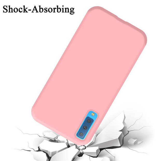 Cadorabo Hoesje geschikt voor Samsung Galaxy A7 2018 Case in LIQUID ROZE - Beschermhoes TPU silicone Cover