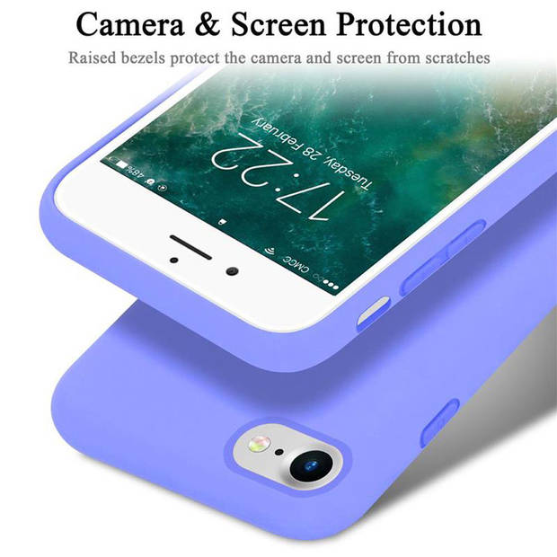 Cadorabo Hoesje geschikt voor Apple iPhone 7 / 7S / 8 / SE 2020 Case in LIQUID LICHT PAARS - Beschermhoes TPU silicone