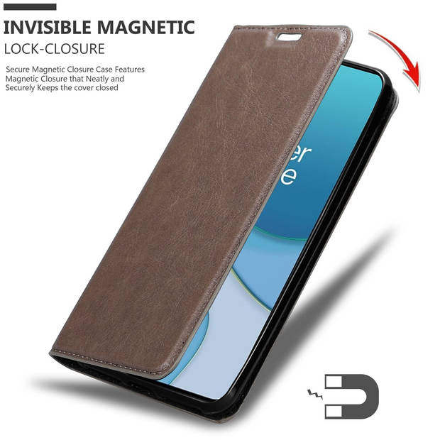 Cadorabo Hoesje geschikt voor OnePlus 8T in KOFFIE BRUIN - Beschermhoes Case magnetische sluiting Cover