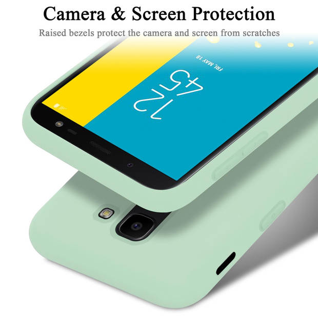 Cadorabo Hoesje geschikt voor Samsung Galaxy J6 2018 Case in LIQUID LICHT GROEN - Beschermhoes TPU silicone Cover