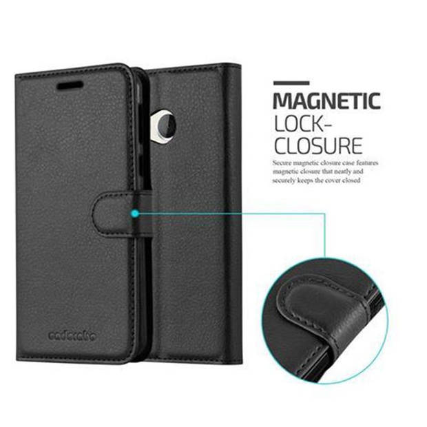 Cadorabo Hoesje geschikt voor HTC U PLAY in PHANTOM ZWART - Beschermhoes Cover magnetische sluiting Case