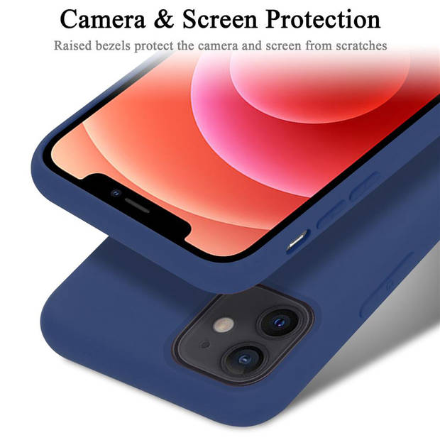 Cadorabo Hoesje geschikt voor Apple iPhone 12 MINI Case in LIQUID BLAUW - Beschermhoes TPU silicone Cover