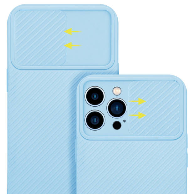 Cadorabo Hoesje geschikt voor Apple iPhone 13 PRO MAX in Bonbon Licht Blauw - Beschermhoes TPU-silicone Case Cover