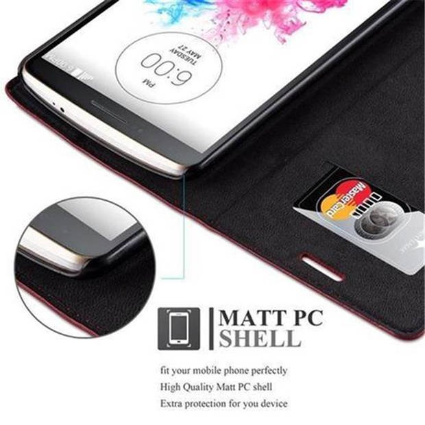 Cadorabo Hoesje geschikt voor LG G3 in APPEL ROOD - Beschermhoes Case magnetische sluiting Cover