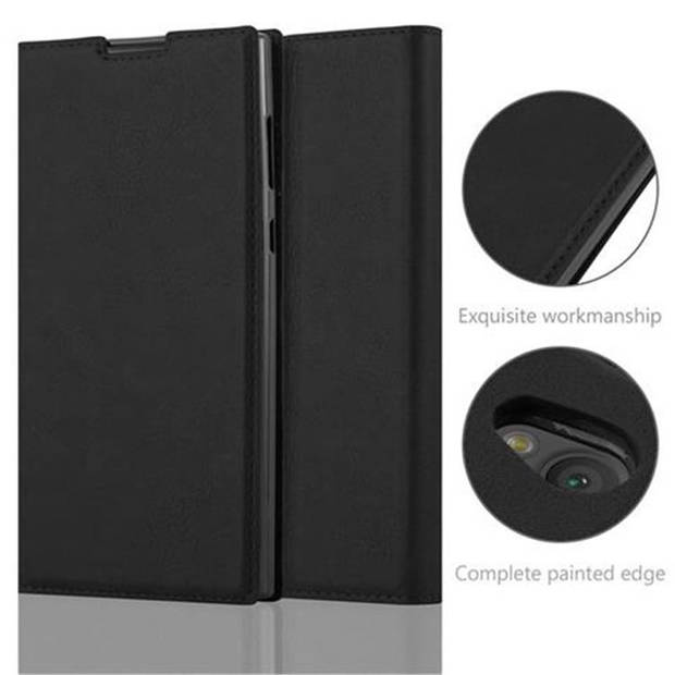 Cadorabo Hoesje geschikt voor Sony Xperia L1 in ZWARTE NACHT - Beschermhoes Case magnetische sluiting Cover