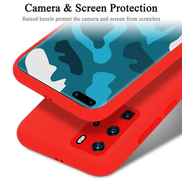 Cadorabo Hoesje geschikt voor Huawei P40 PRO / P40 PRO+ Case in LIQUID ROOD - Beschermhoes TPU silicone Cover