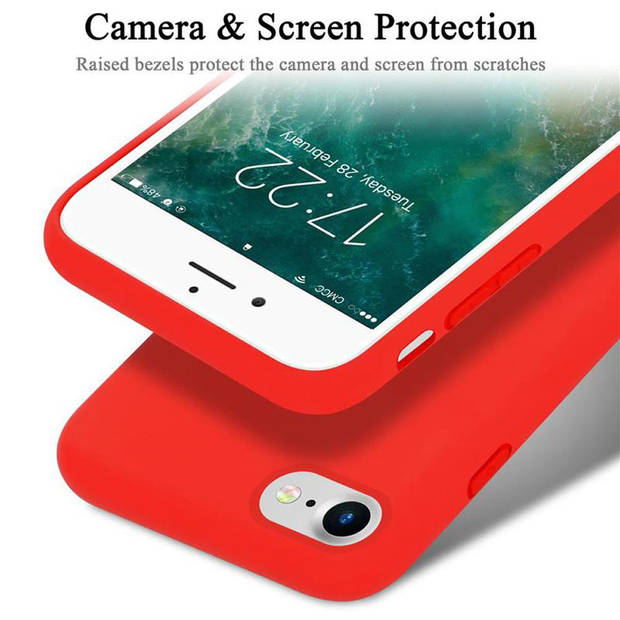 Cadorabo Hoesje geschikt voor Apple iPhone 7 / 7S / 8 / SE 2020 Case in LIQUID ROOD - Beschermhoes TPU silicone Cover