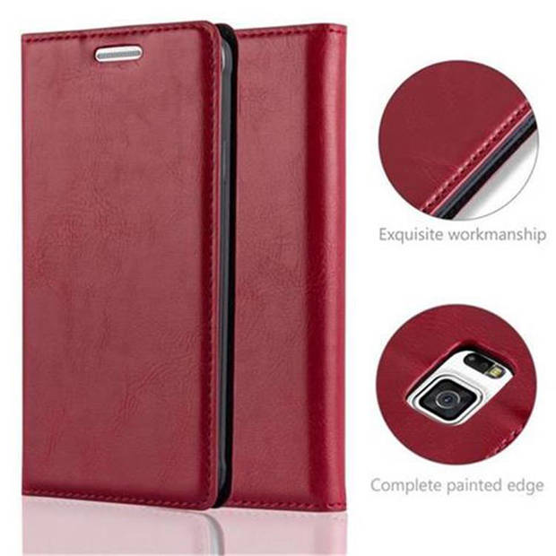 Cadorabo Hoesje geschikt voor Samsung Galaxy ALPHA in APPEL ROOD - Beschermhoes Case magnetische sluiting Cover