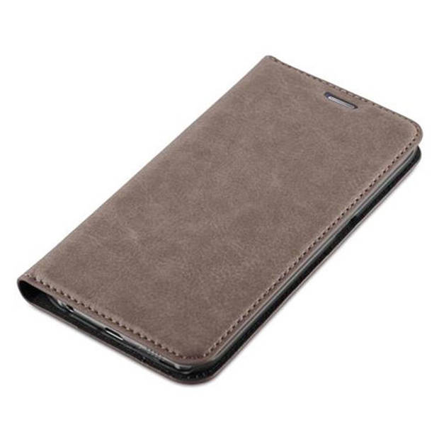 Cadorabo Hoesje geschikt voor Samsung Galaxy S6 EDGE in KOFFIE BRUIN - Beschermhoes Case magnetische sluiting Cover